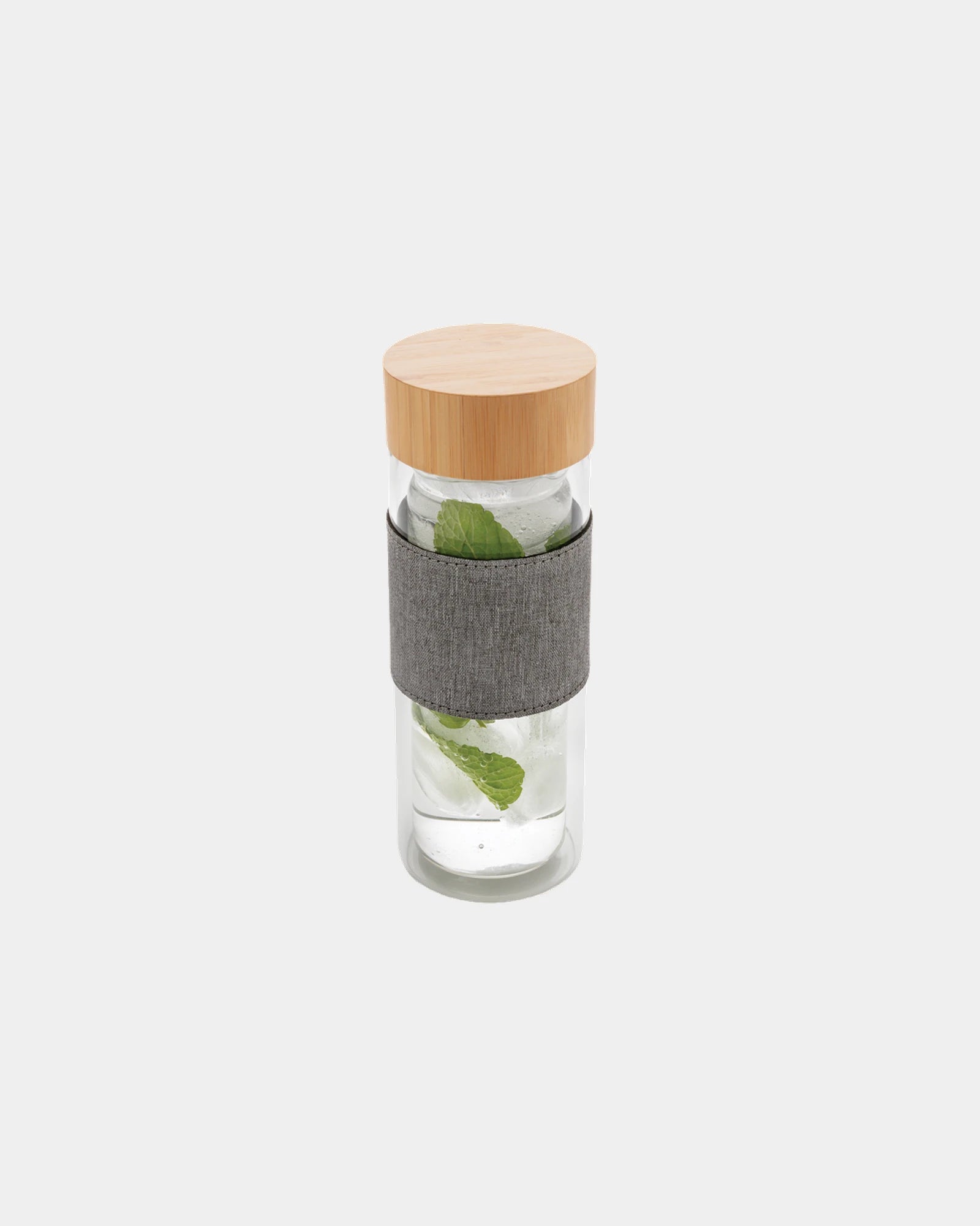 Promotional double-wall glass water bottle 360ml - Transparent