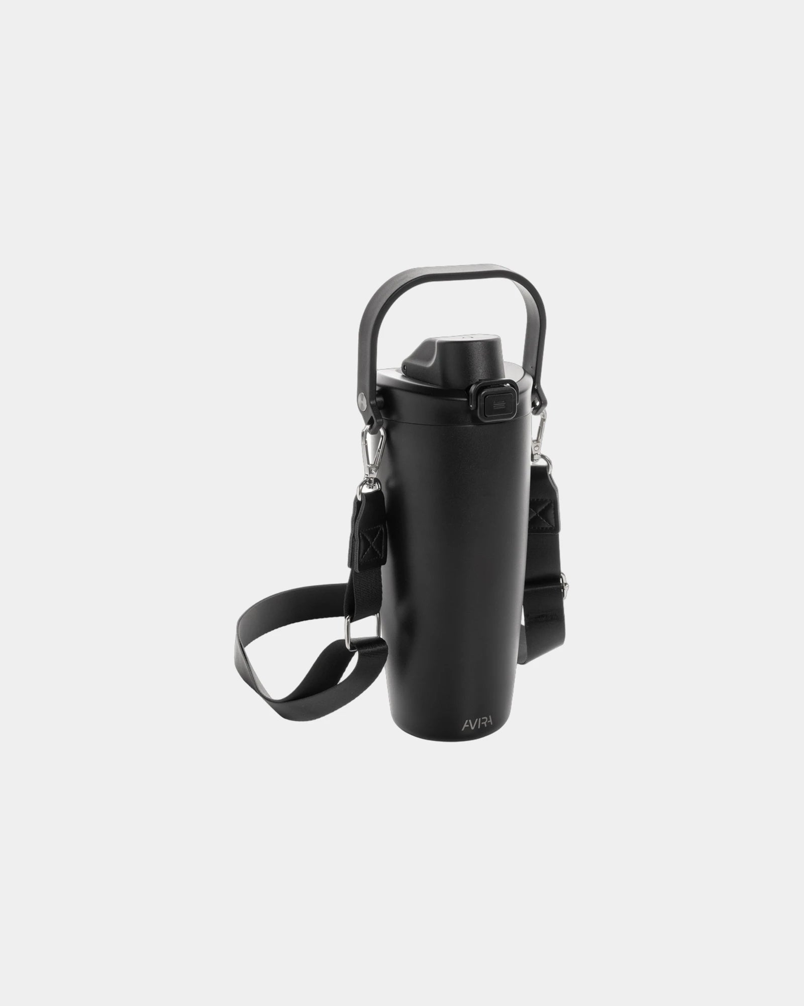 Custom recycled stainless steel water bottle Avira Ayala - Black