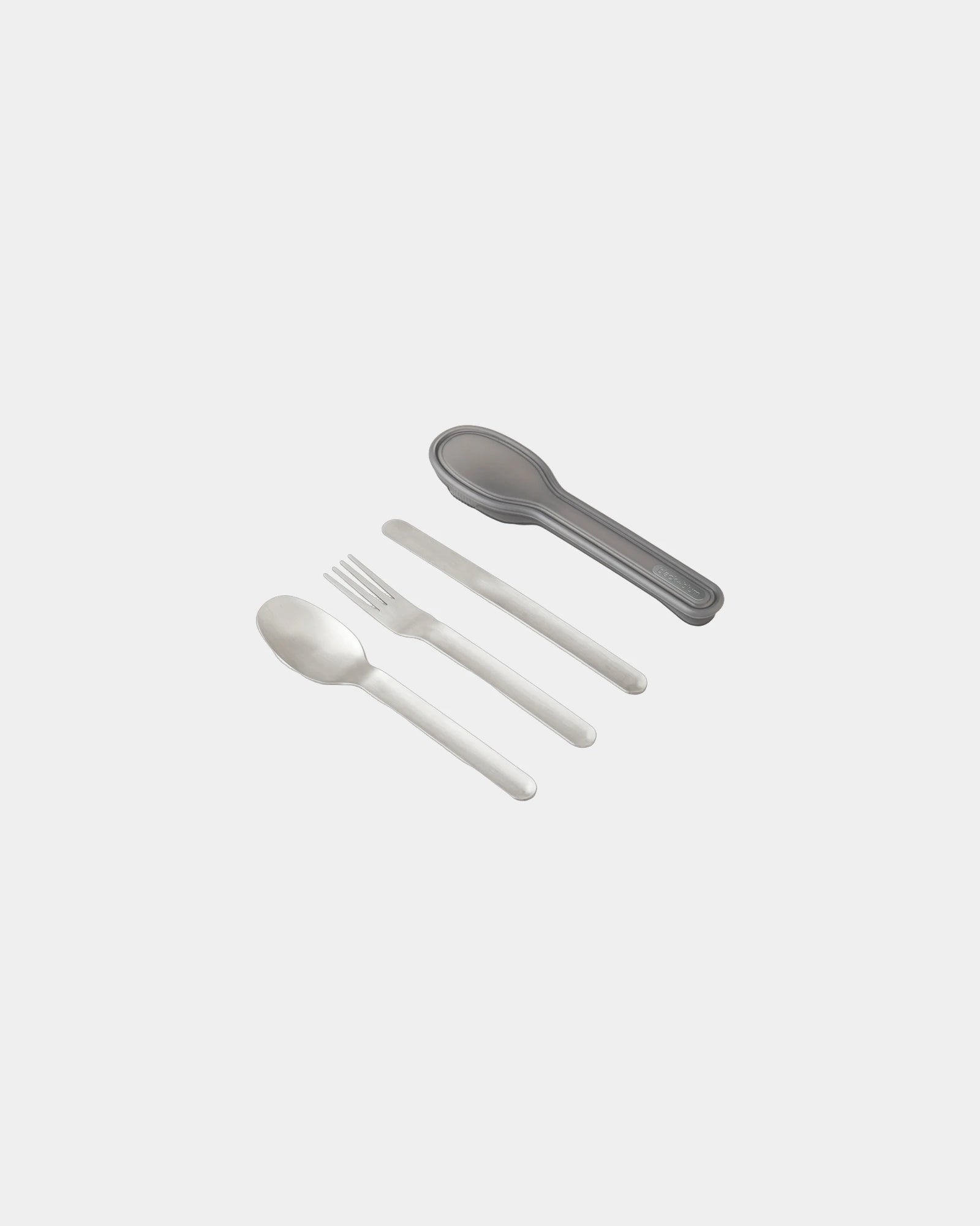Custom stainless steel picnic cutlery set Black + Blum - Silver