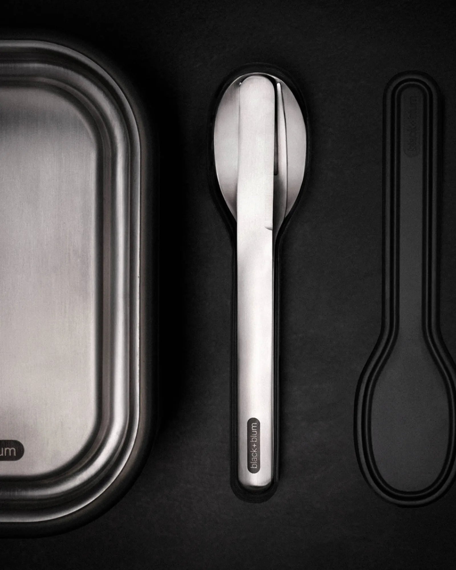 Custom stainless steel picnic cutlery set Black + Blum - 5