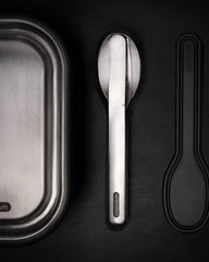 Custom stainless steel picnic cutlery set Black + Blum - 5