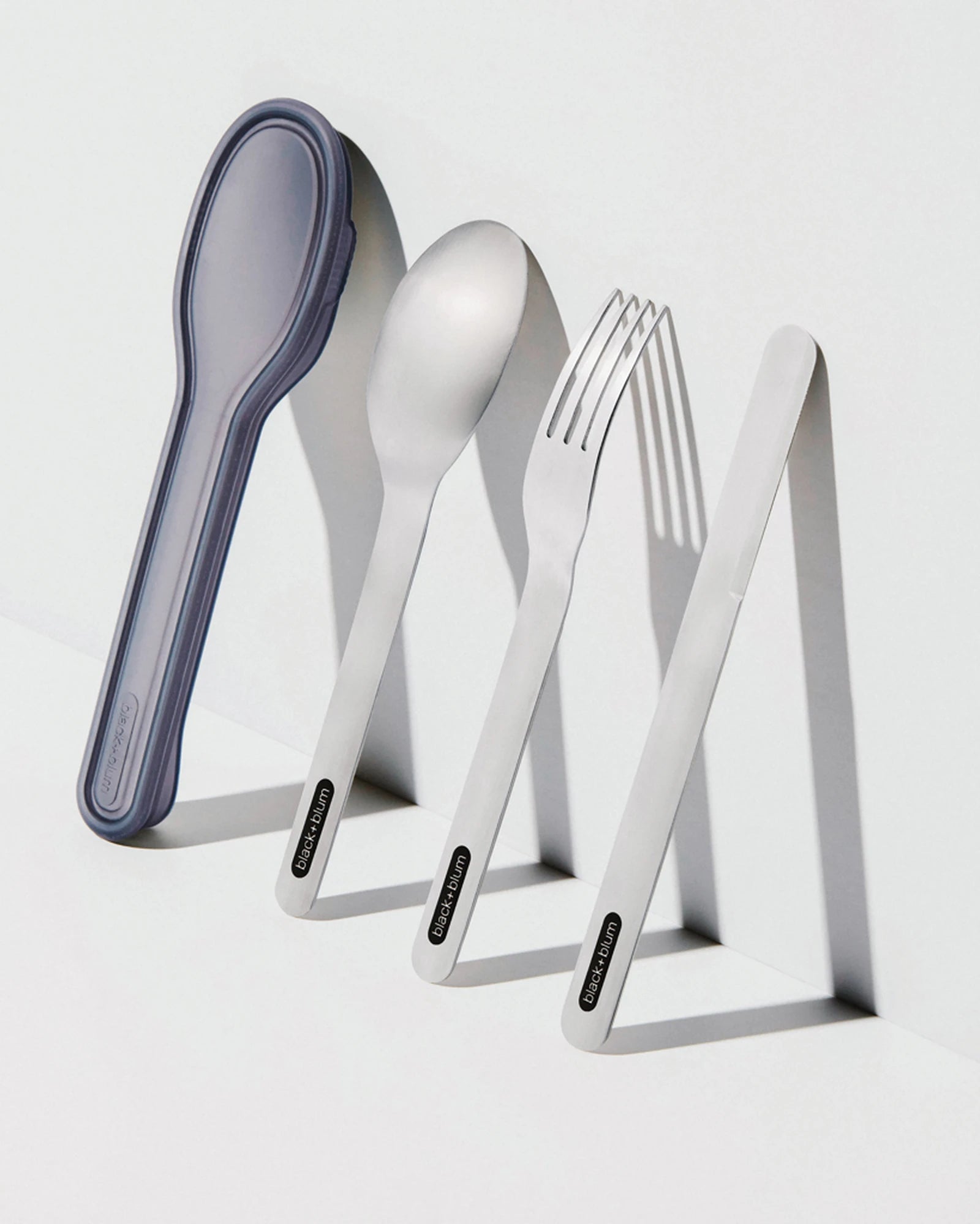 Custom stainless steel picnic cutlery set Black + Blum - 4