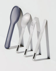 Custom stainless steel picnic cutlery set Black + Blum - 4