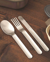 Custom stainless steel picnic cutlery set Black + Blum - 6