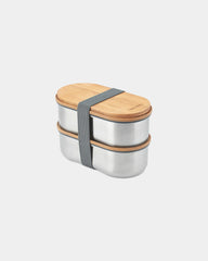 Custom stainless steel bento box Black + Blum - Grey
