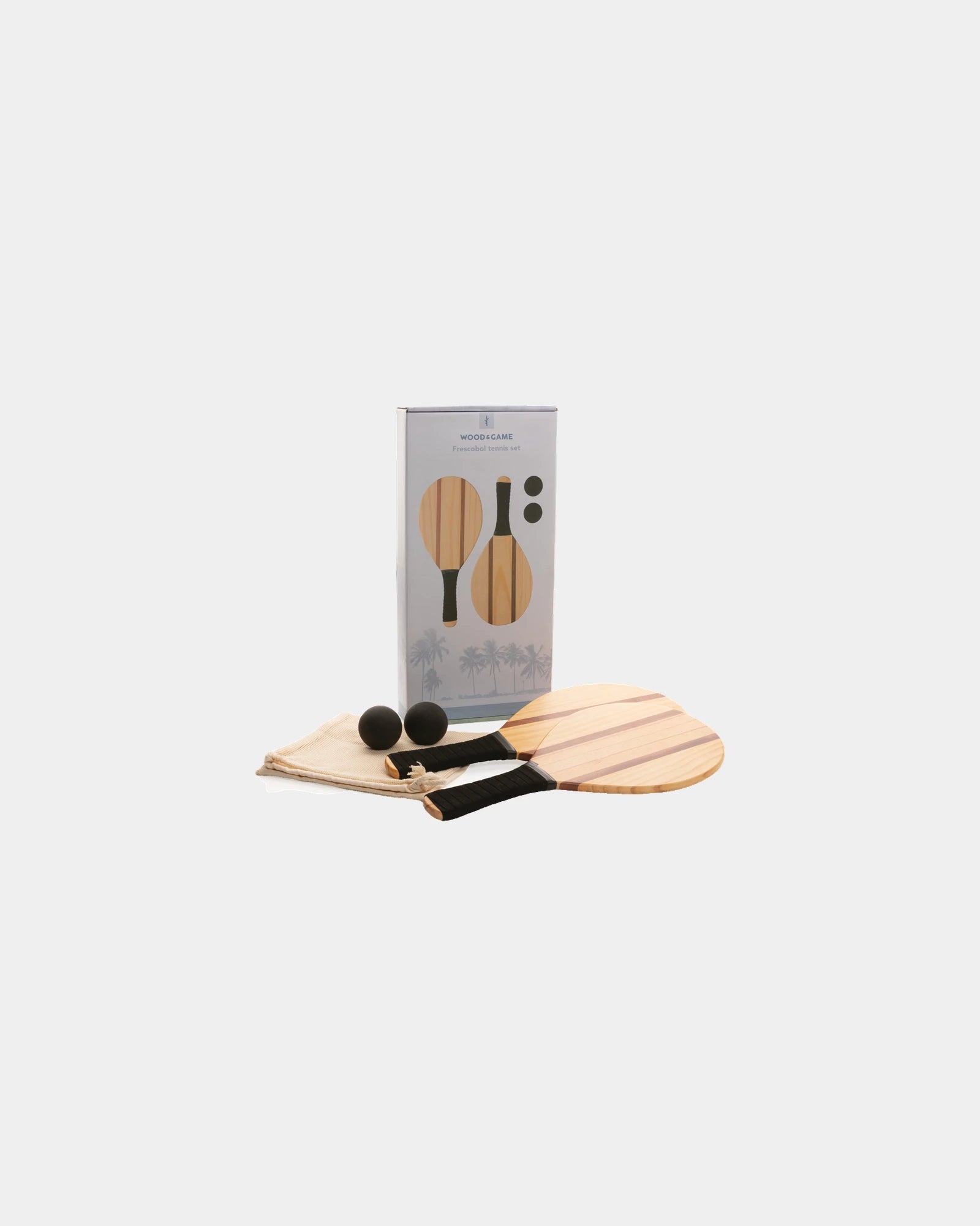 Promotional wooden frescobol set for outdoor games