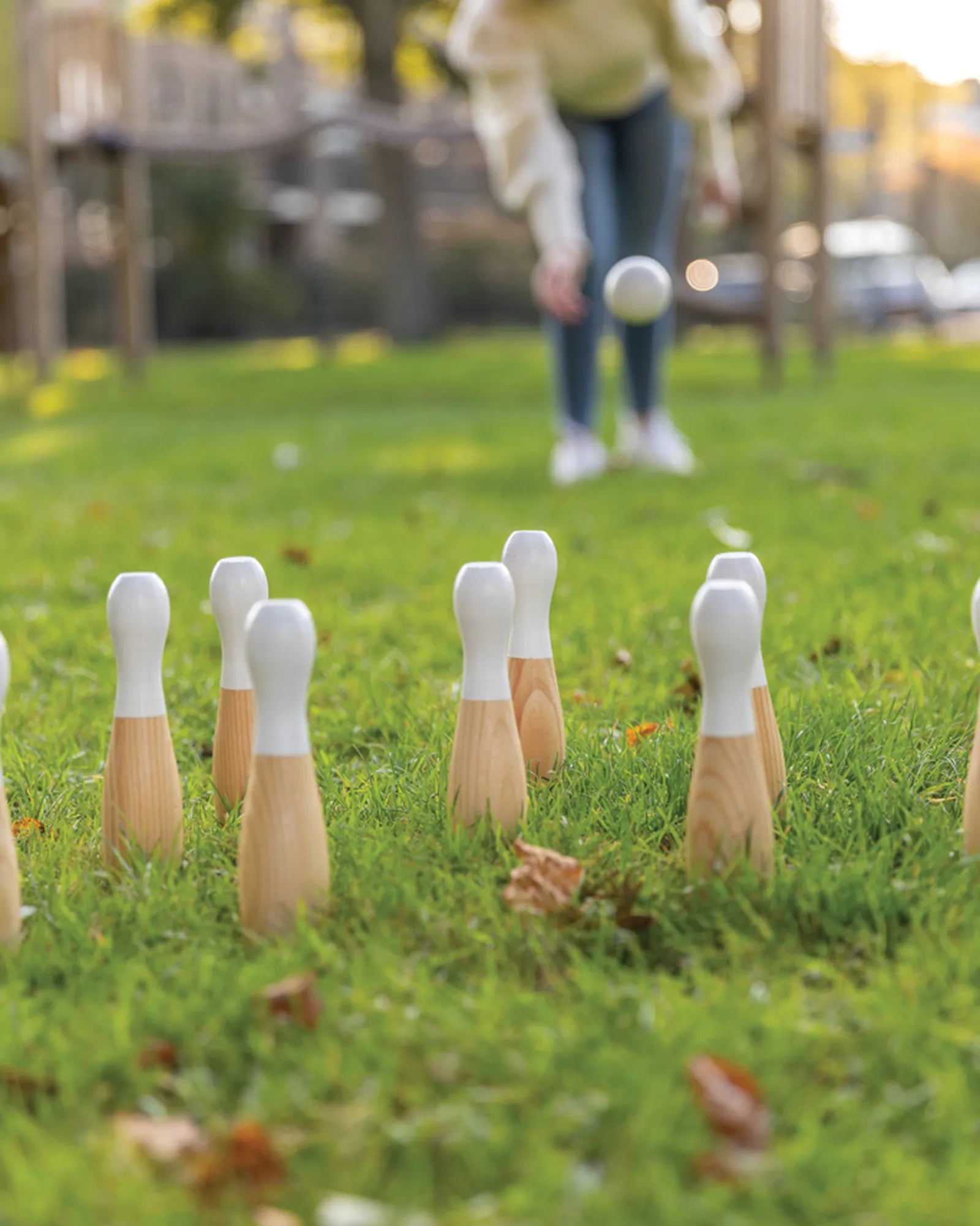 Promotional wooden outdoor bowling game - 5