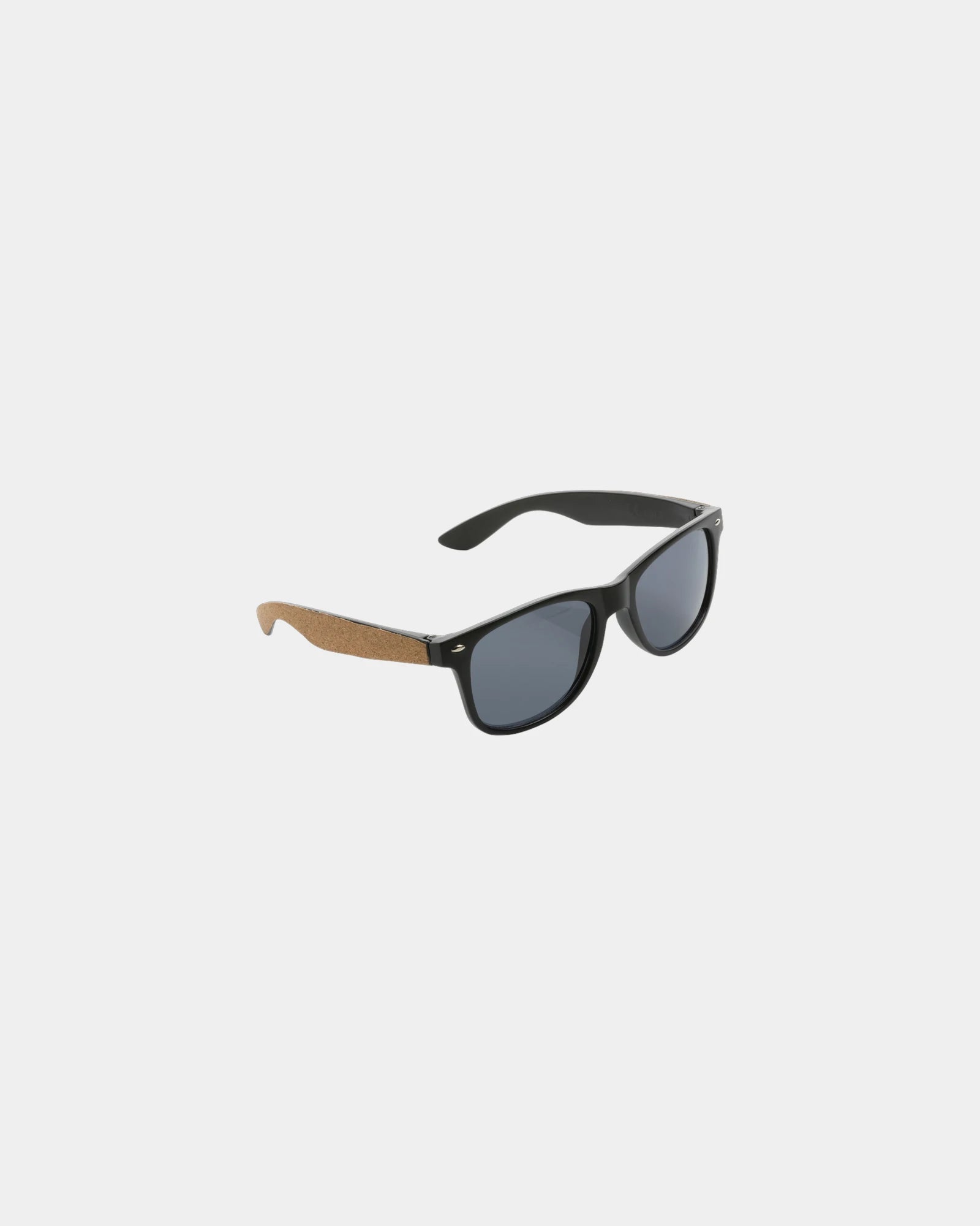 Custom recycled PC sunglasses with cork detail - Black