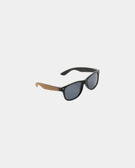 Custom recycled PC sunglasses with cork detail - Black
