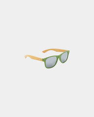 Promotional recycled plastic sunglasses with bamboo - Green