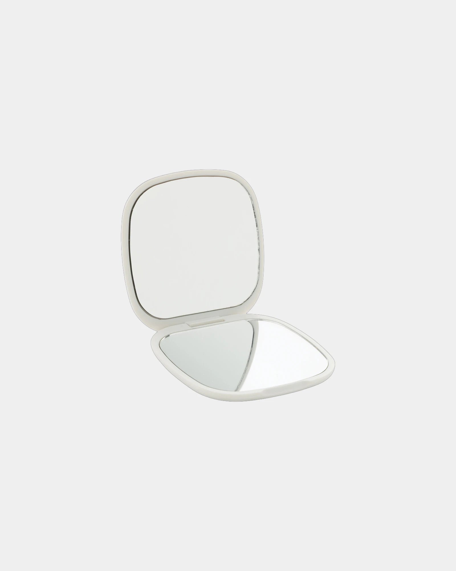 Custom recycled RCS pocket mirror with magnifying side - White