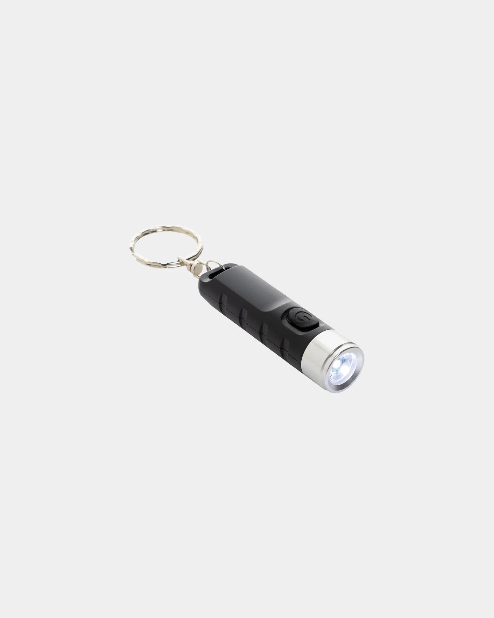Promotional recycled ABS keychain flashlight - Black