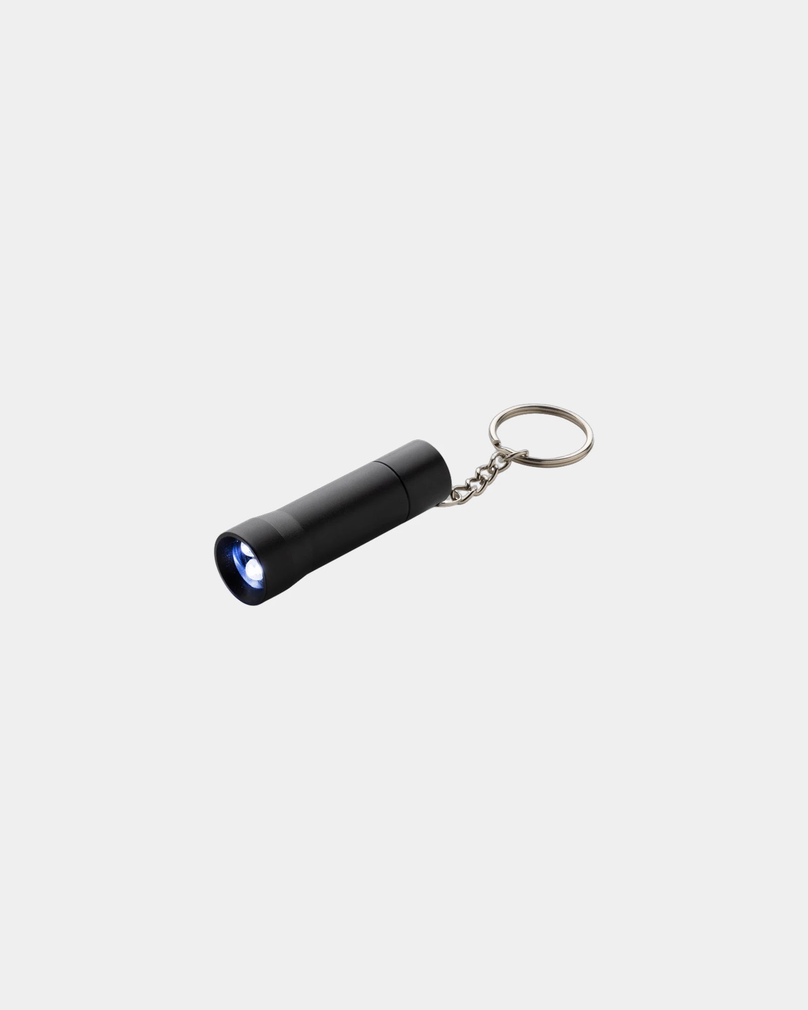 Promotional recycled aluminum flashlight keychain - Black