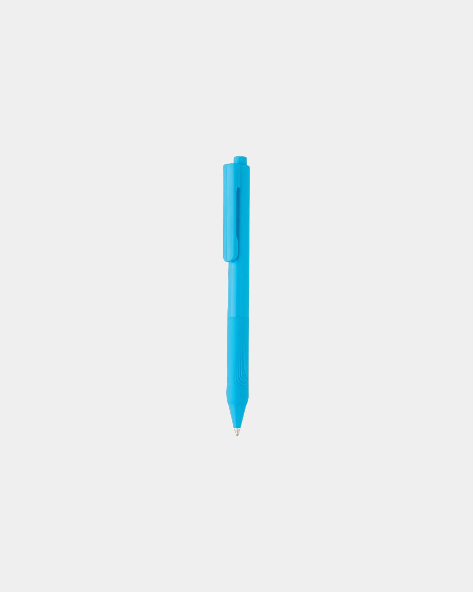Promotional plastic pen with silicone grip - Light Blue