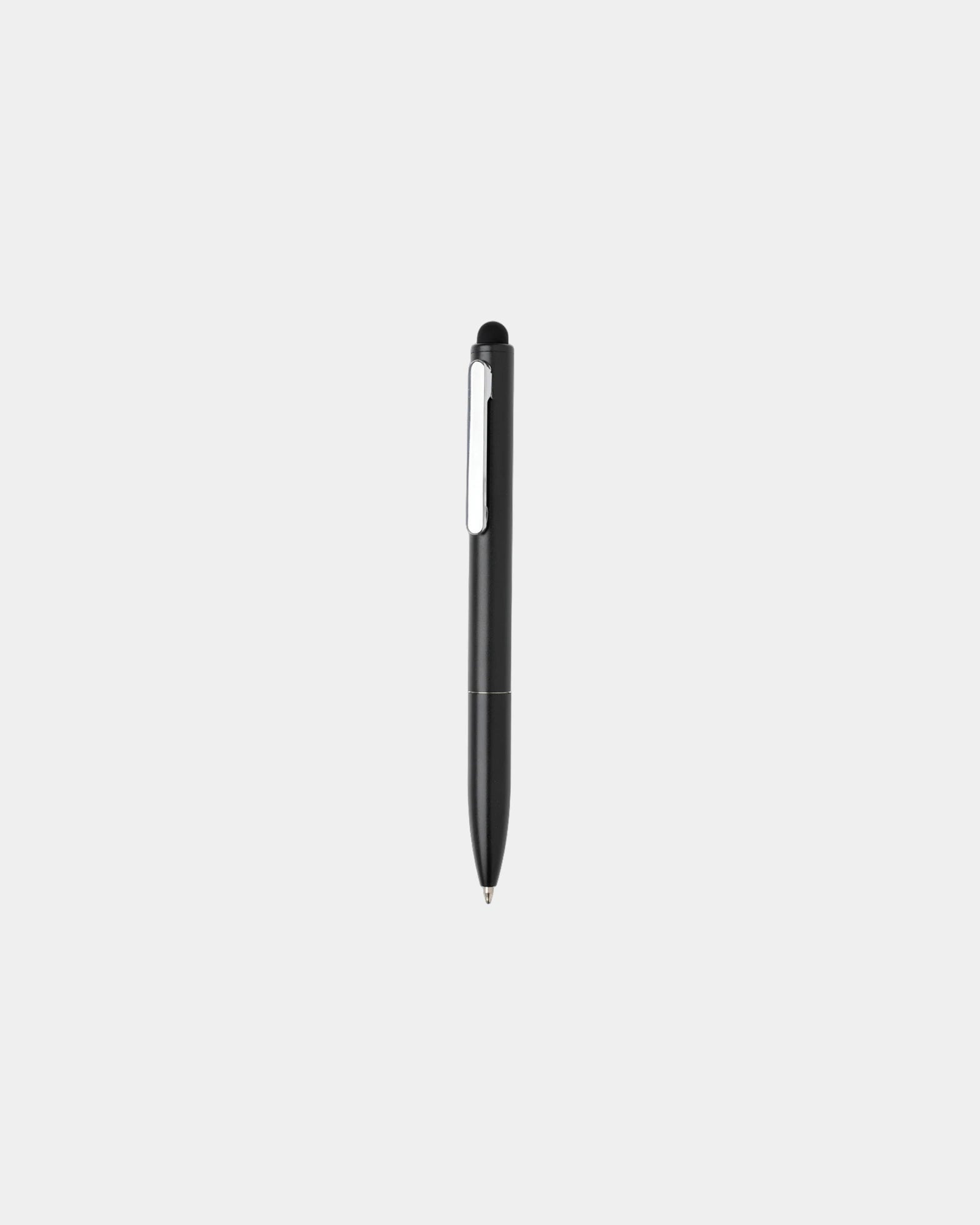 Promotional recycled aluminum pen with stylus Kymi - Black
