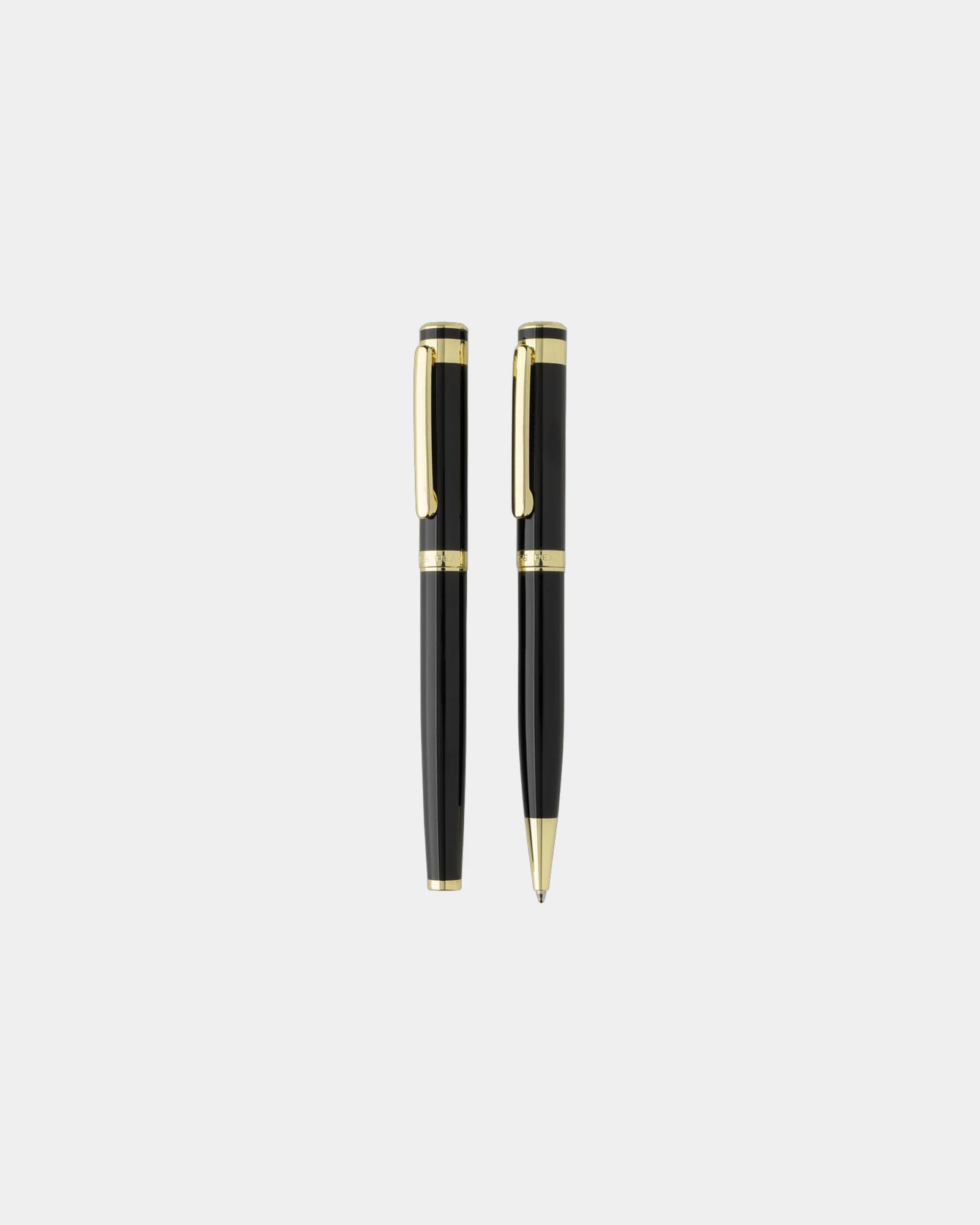 Promotional recycled brass pen set Swiss Peak Luca - Black