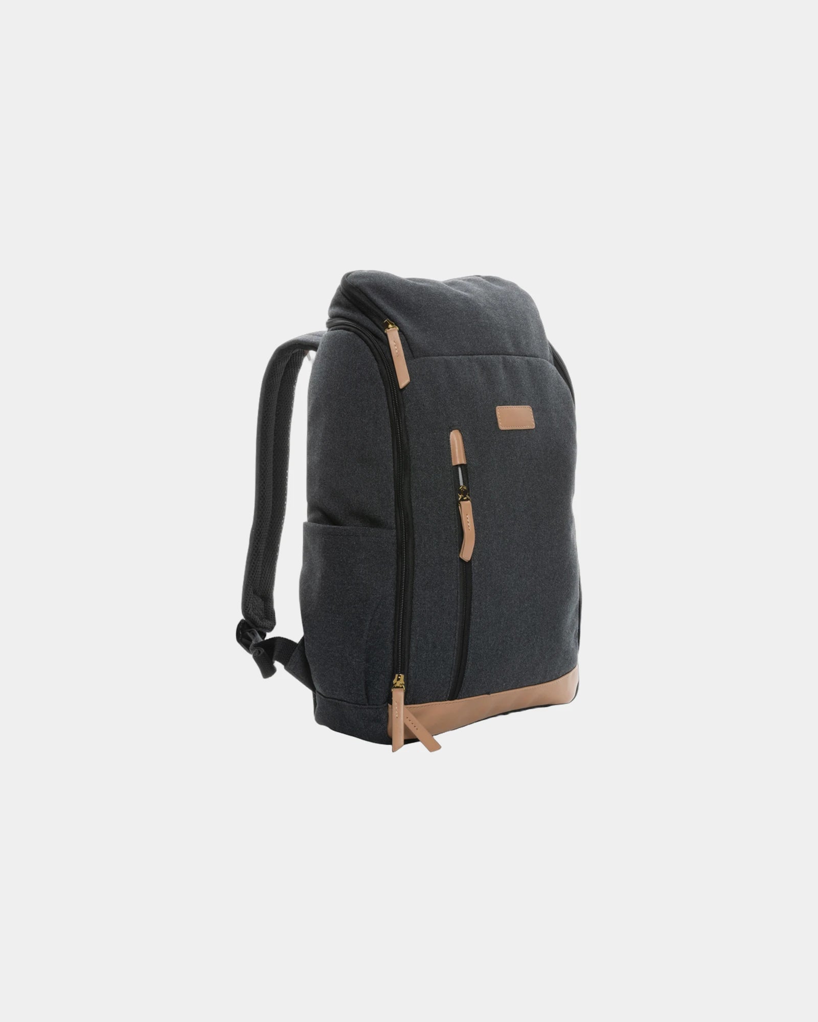 Custom recycled canvas laptop backpack - Black