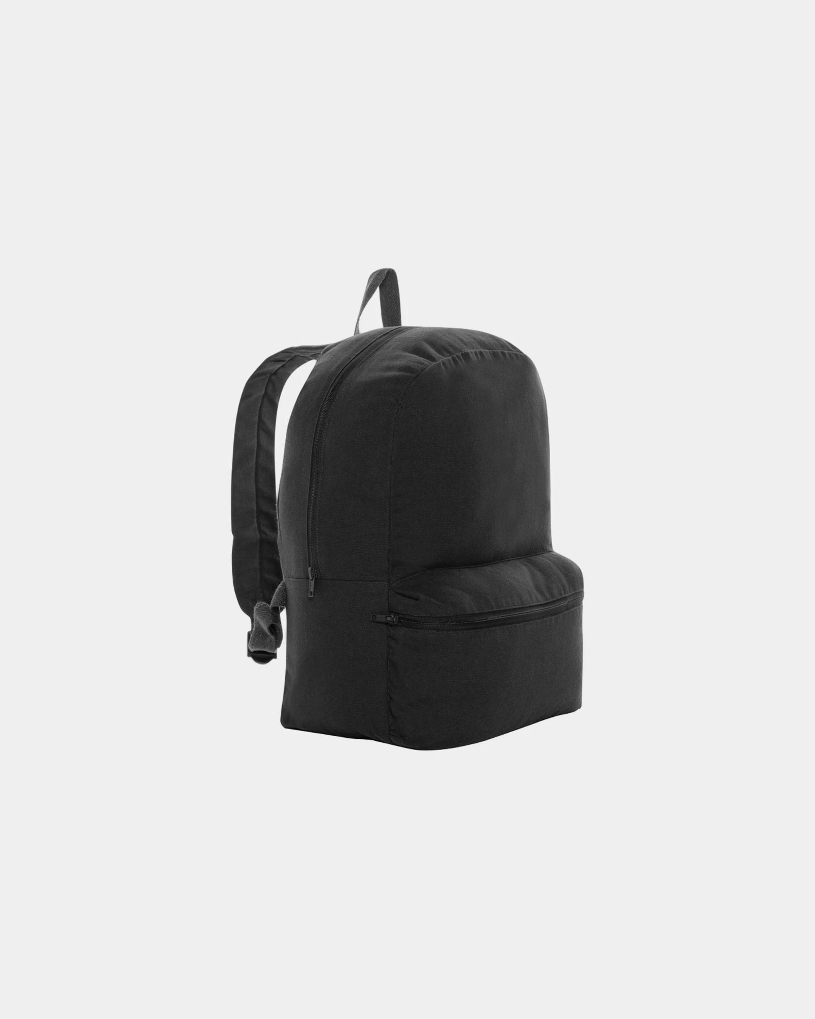 Custom recycled canvas basic backpack - Black