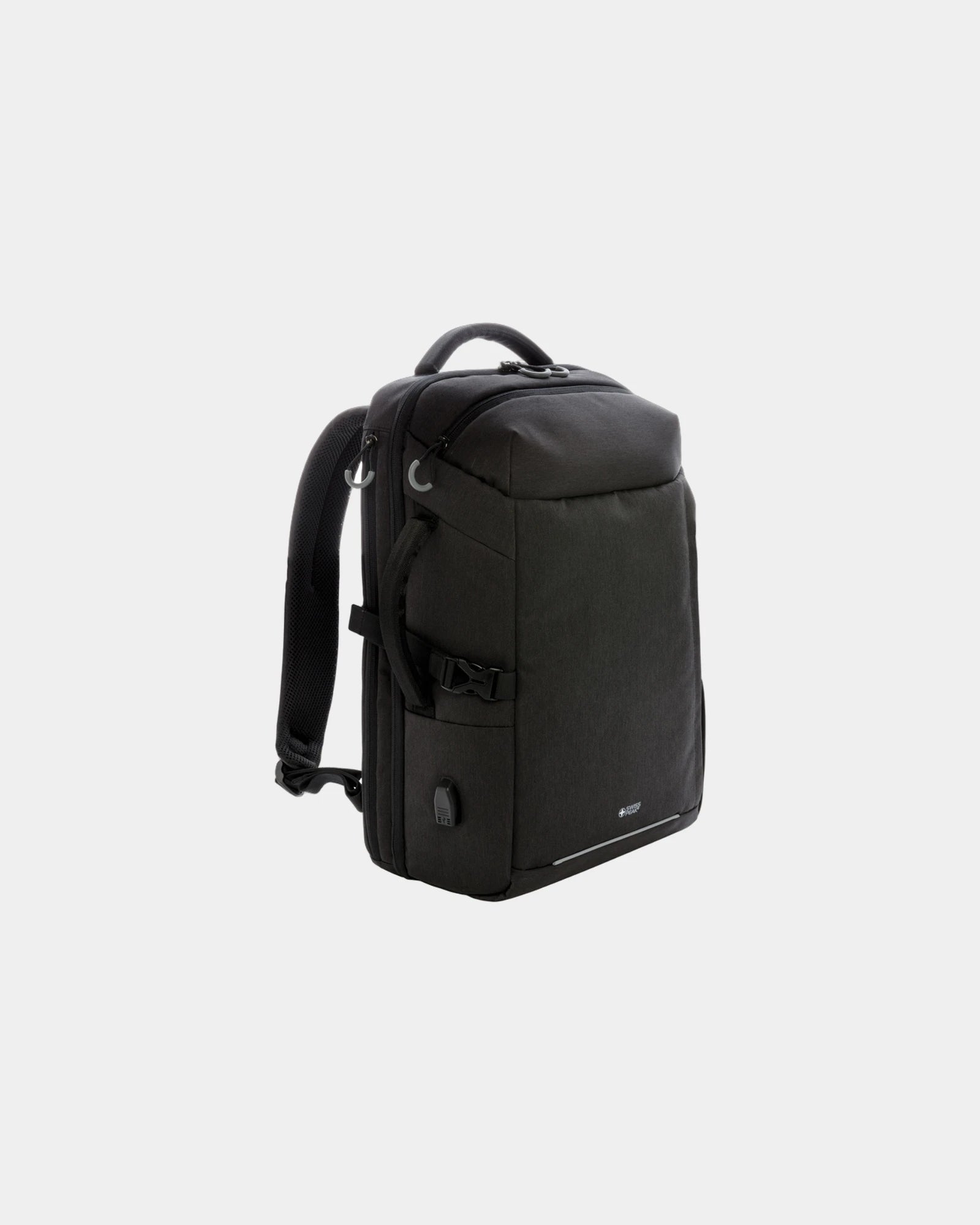 Custom rPET weekend backpack Swiss Peak XXL - Black
