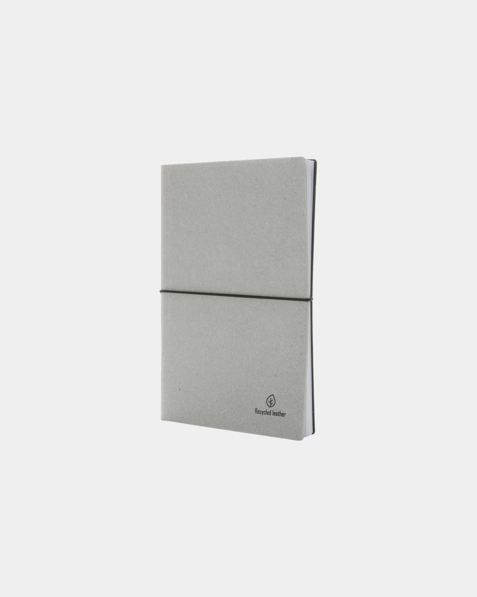 Promotional recycled leather A5 notebook - Light Grey