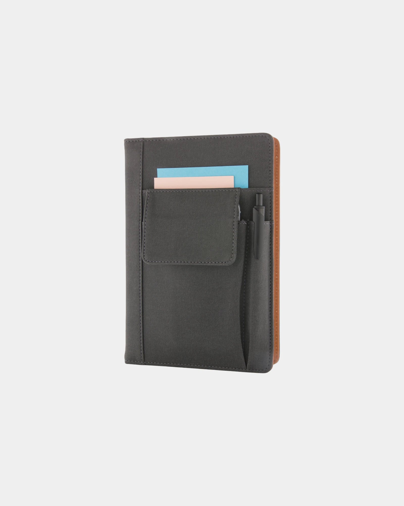 Custom PU notebook with phone pocket - Black