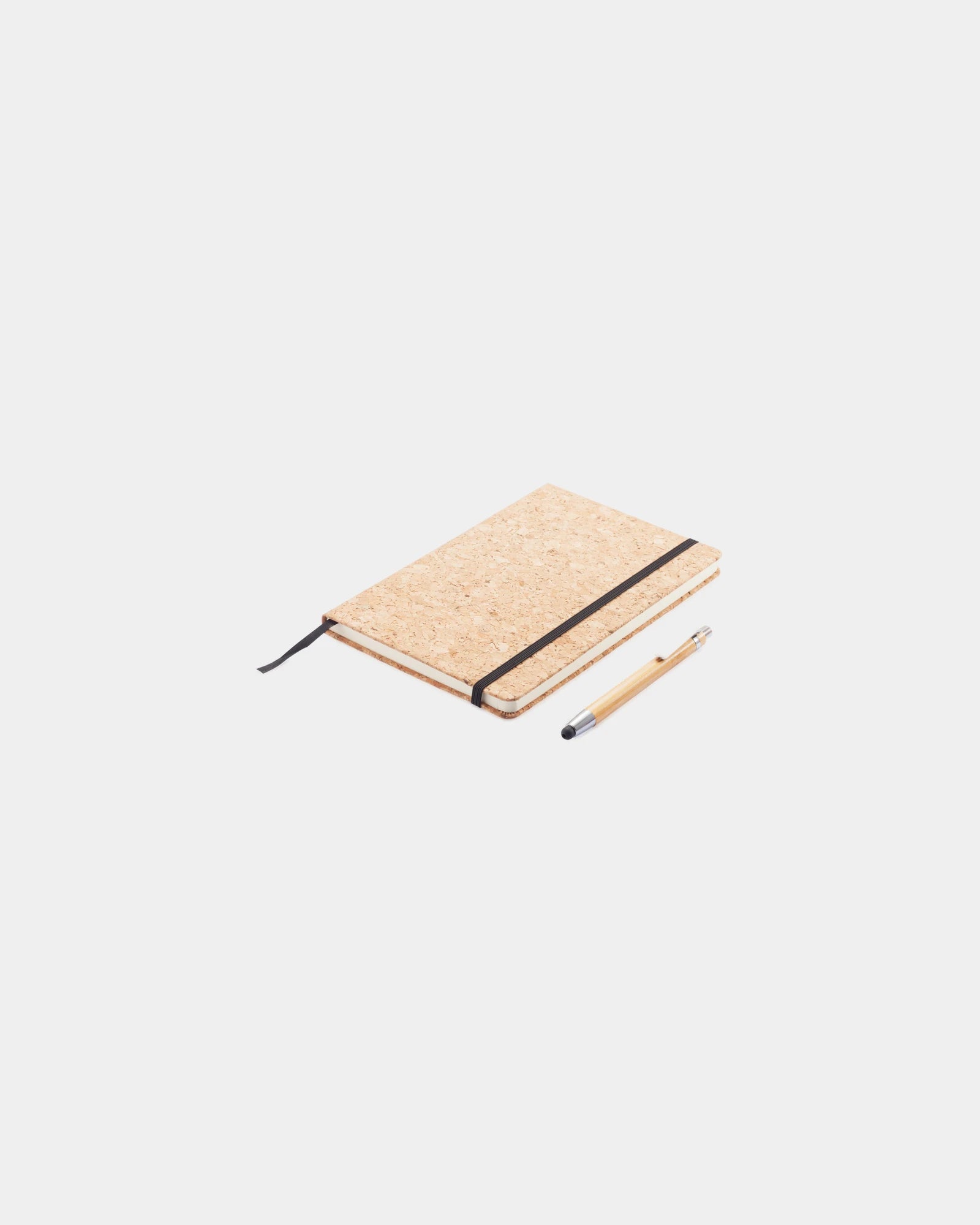 Promotional cork notebook with bamboo pen - 1