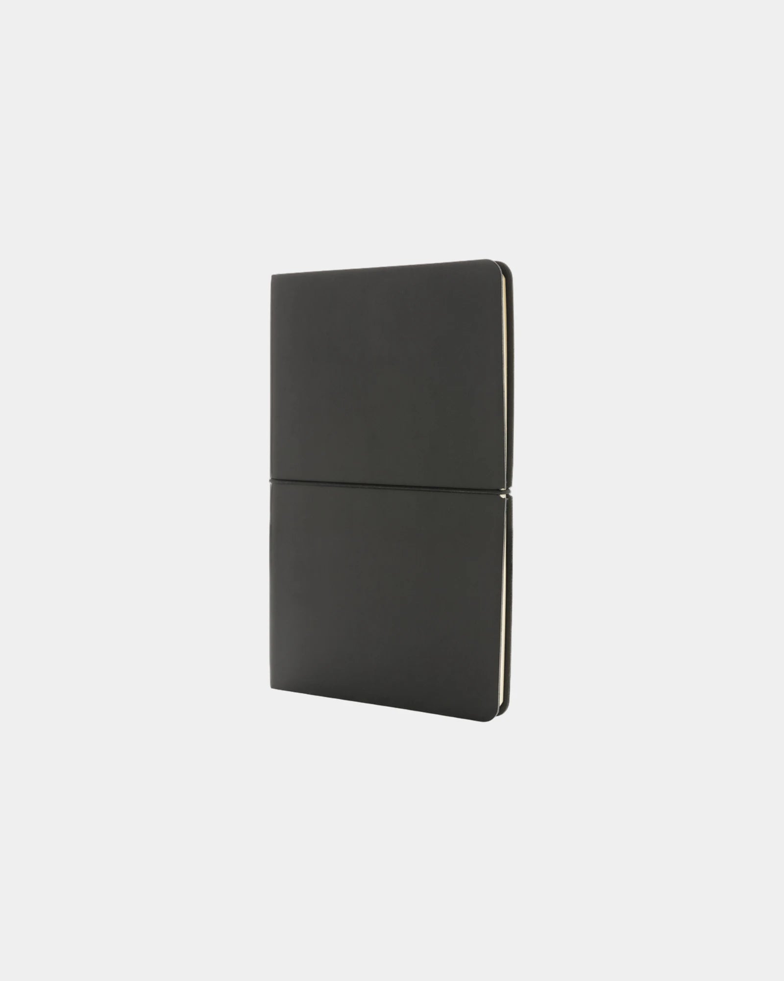 Promotional A5 softcover notebook with elastic closure - Black