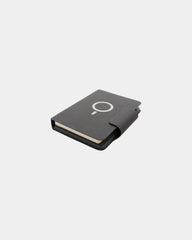 Custom PU A5 notebook with 10W magnetic charger - Black