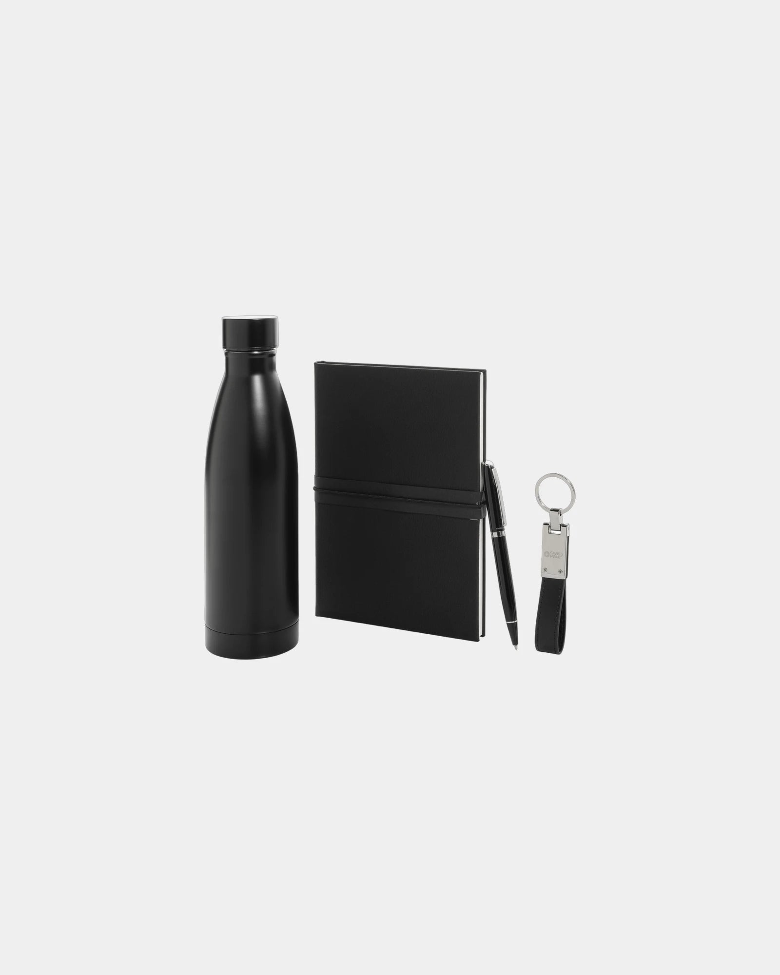 Promotional deluxe gift set with recycled stainless steel - Black