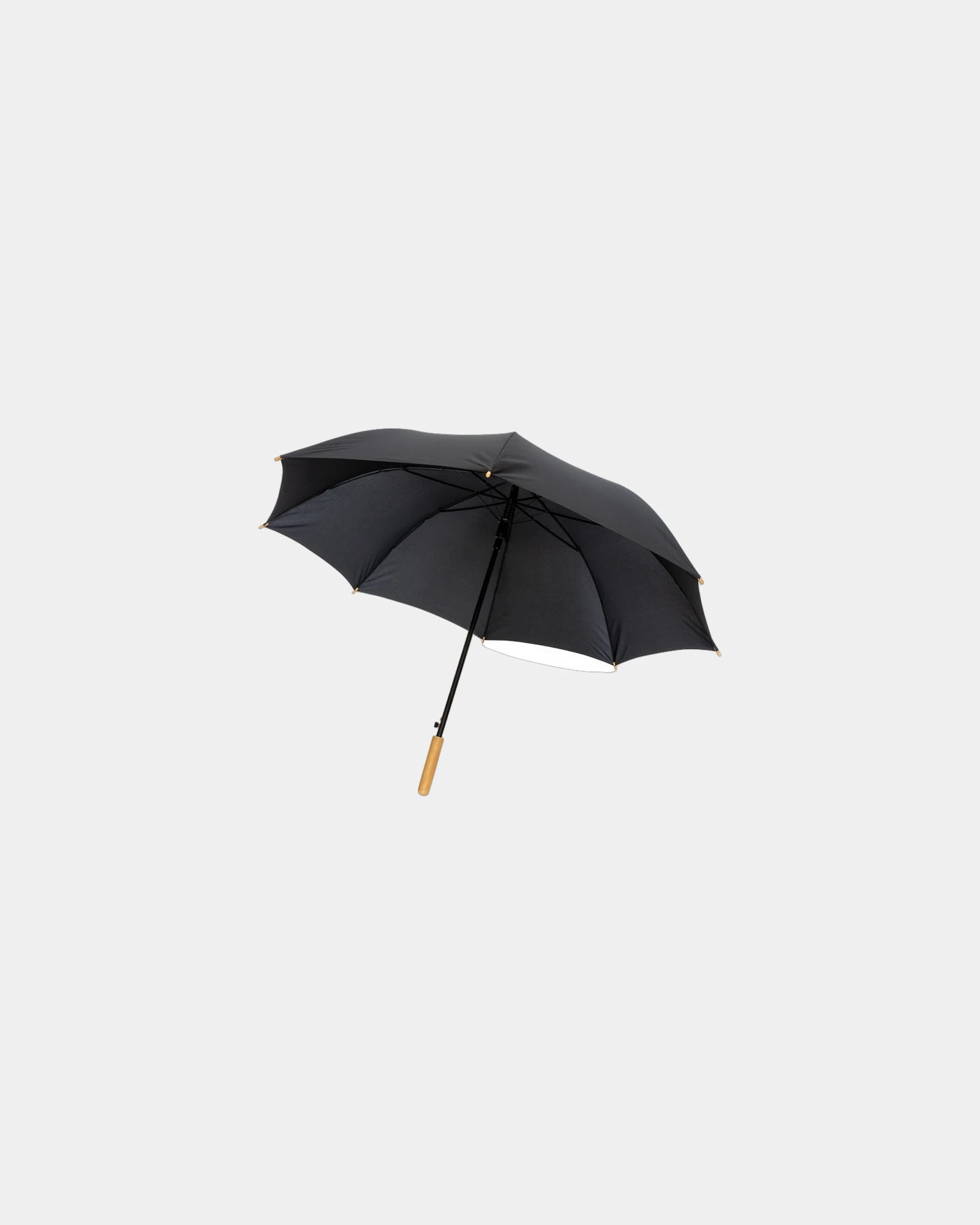 Promotional rPET bamboo auto-open golf umbrella - Black