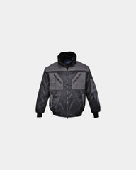 Promotional waterproof pilot jacket with removable sleeves - Grey