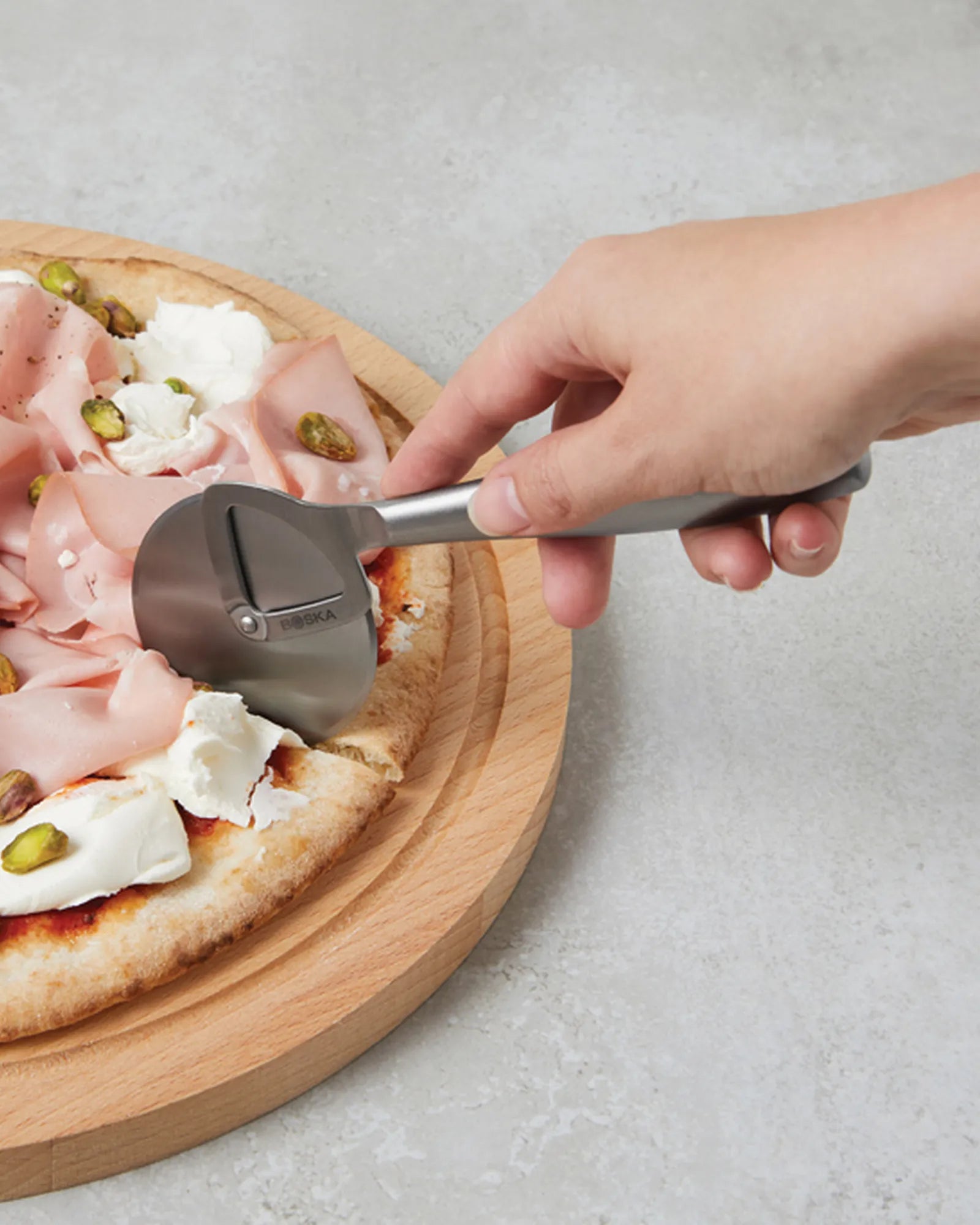 Custom stainless steel pizza cutter Boska Copenhagen - 7