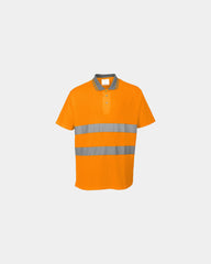 Custom breathable polo with contrast collar - Orange