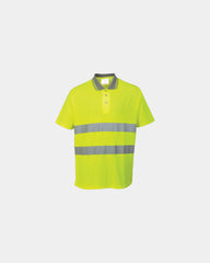 Custom breathable polo with contrast collar - Yellow