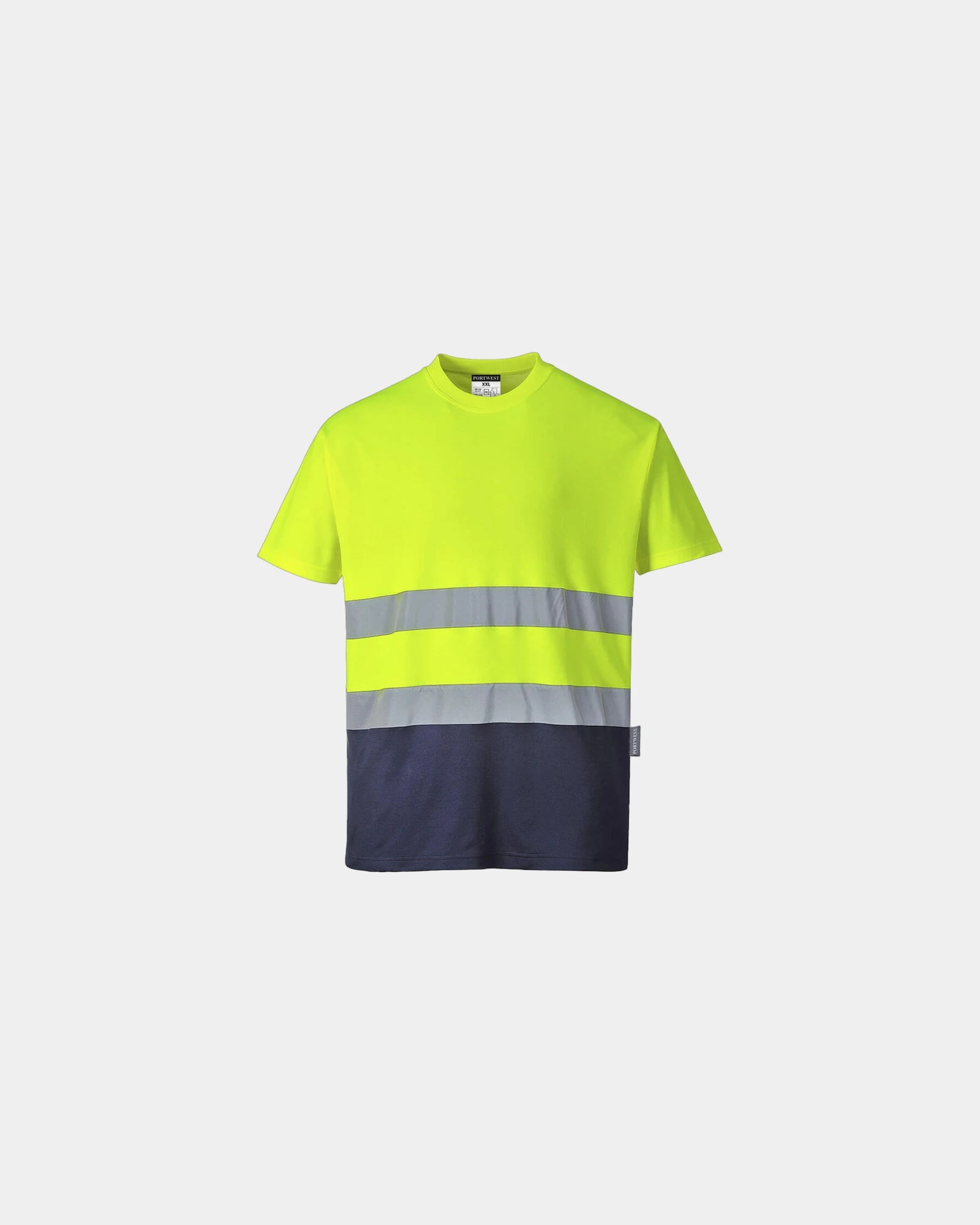 Custom bicolored cotton T-shirt - Yellow-Navy