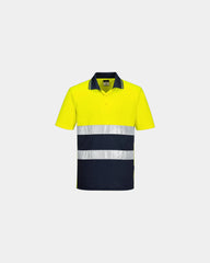 Custom anti-UV cotton polo - Yellow-Navy
