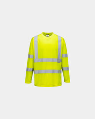 Promotional long sleeve T-shirt for maximum visibility - Yellow