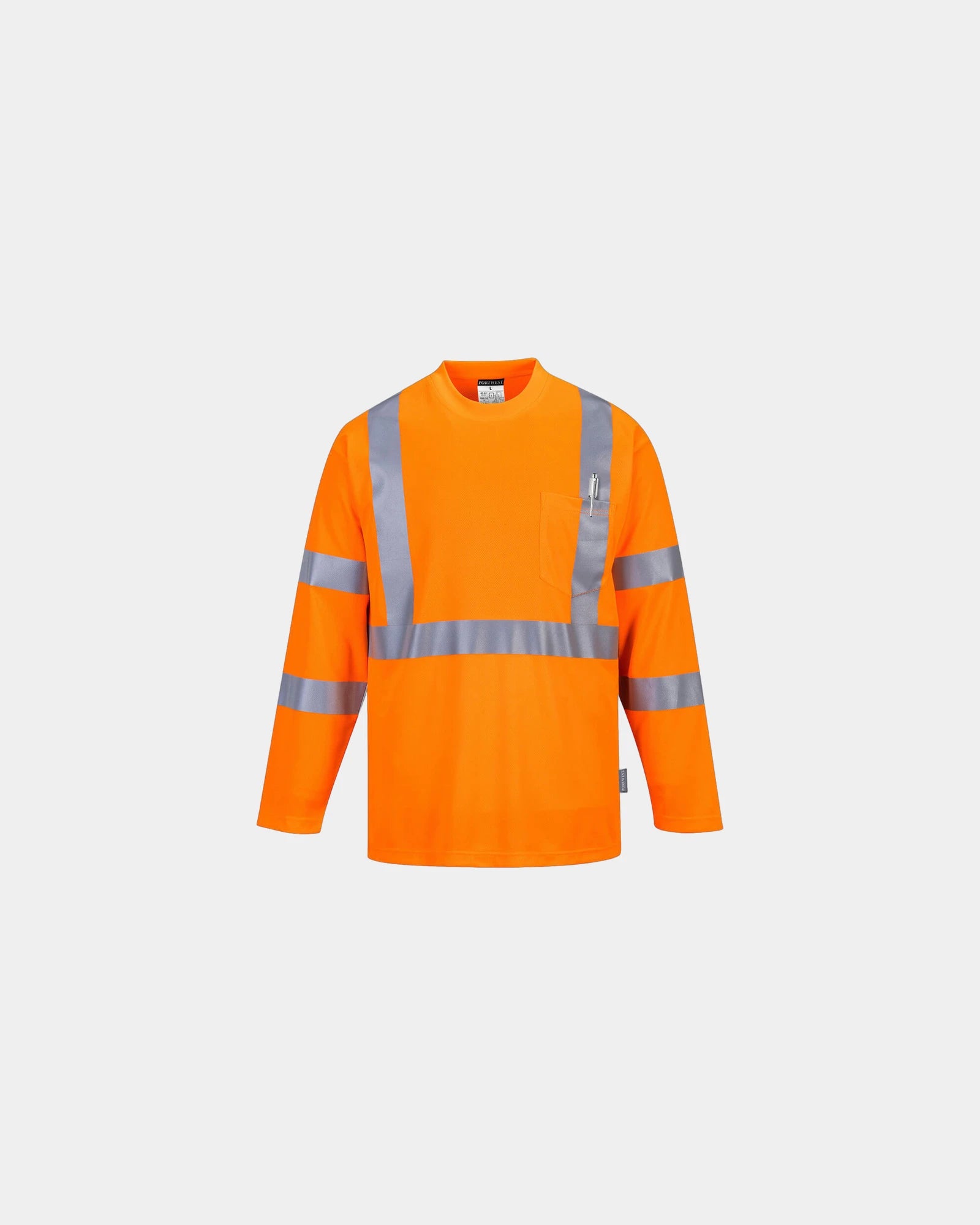 Promotional polyester Hi-Vis long sleeve T-shirt - Orange
