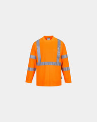 Promotional polyester Hi-Vis long sleeve T-shirt - Orange