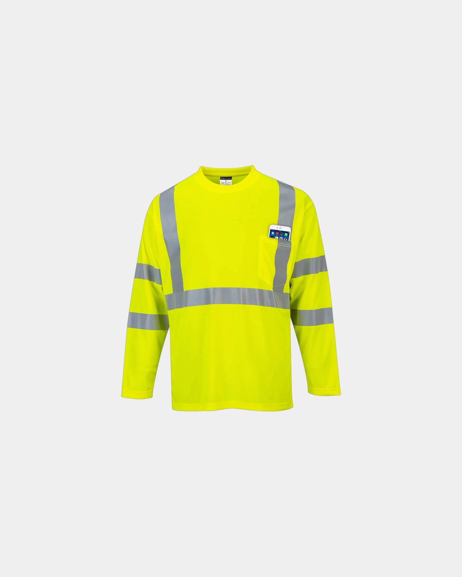Promotional polyester Hi-Vis long sleeve T-shirt - Yellow