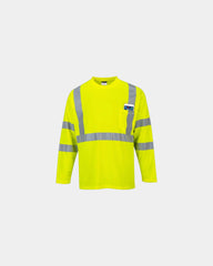 Promotional polyester Hi-Vis long sleeve T-shirt - Yellow
