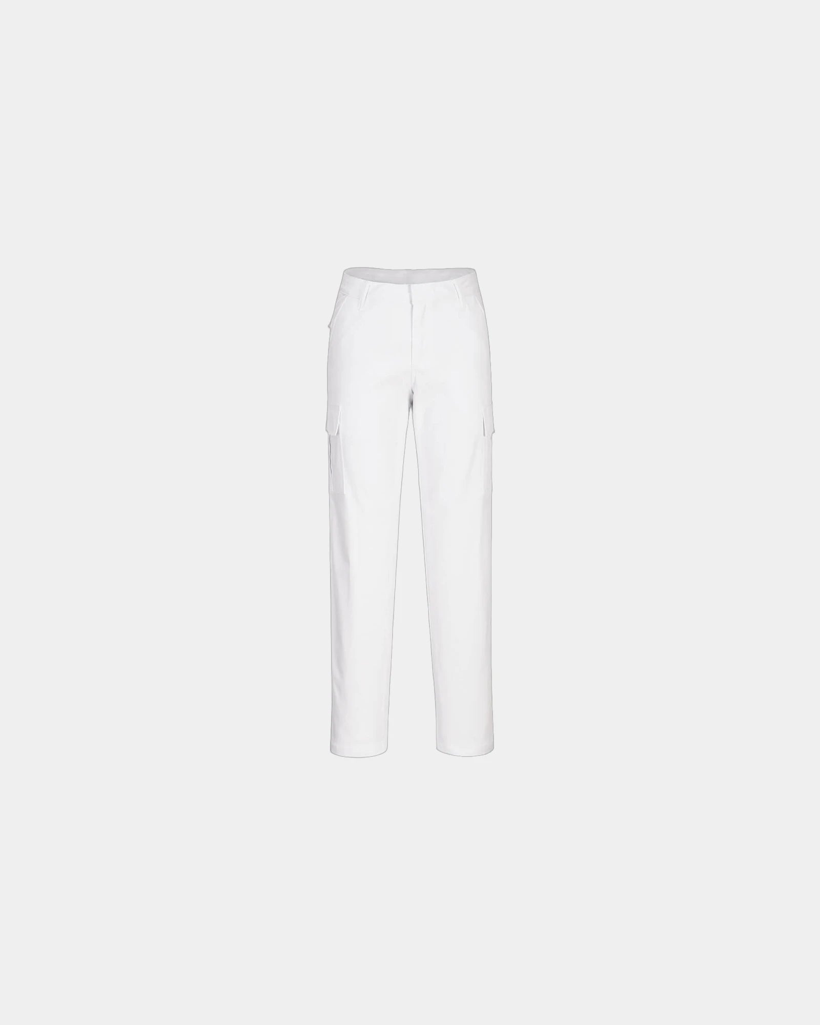 Custom stretch slim fit cargo pants for women - White