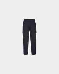 Custom stretch slim fit cargo pants for women - Black-Sky Blue