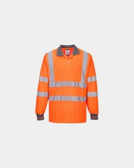 Promotional long sleeve polo for warm working conditions - Orange
