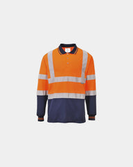 Custom breathable long sleeve polo Portwest - Orange