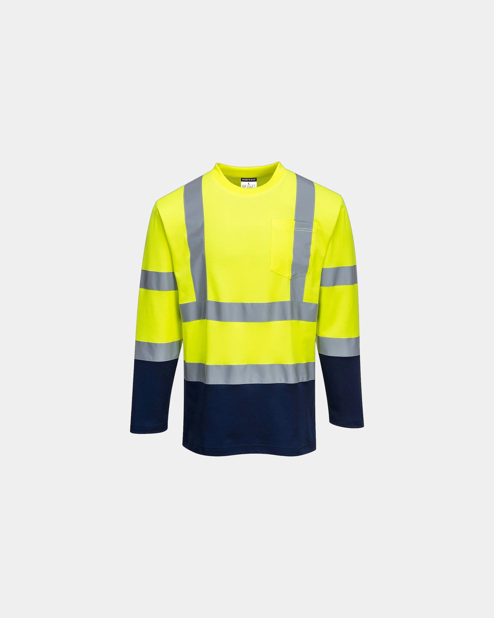 Custom cotton t-shirt for Portwest - Yellow-Navy