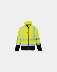 Promotional waterproof softshell jacket Hi-Vis - Yellow-Navy