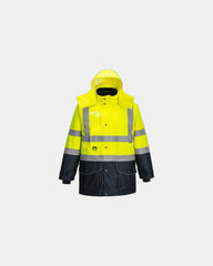 Promotional waterproof parka for all weather conditions - Yellow-Navy