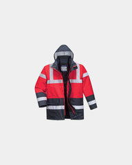 Promotional bicolored parka for visibility and warmth - Burgundy