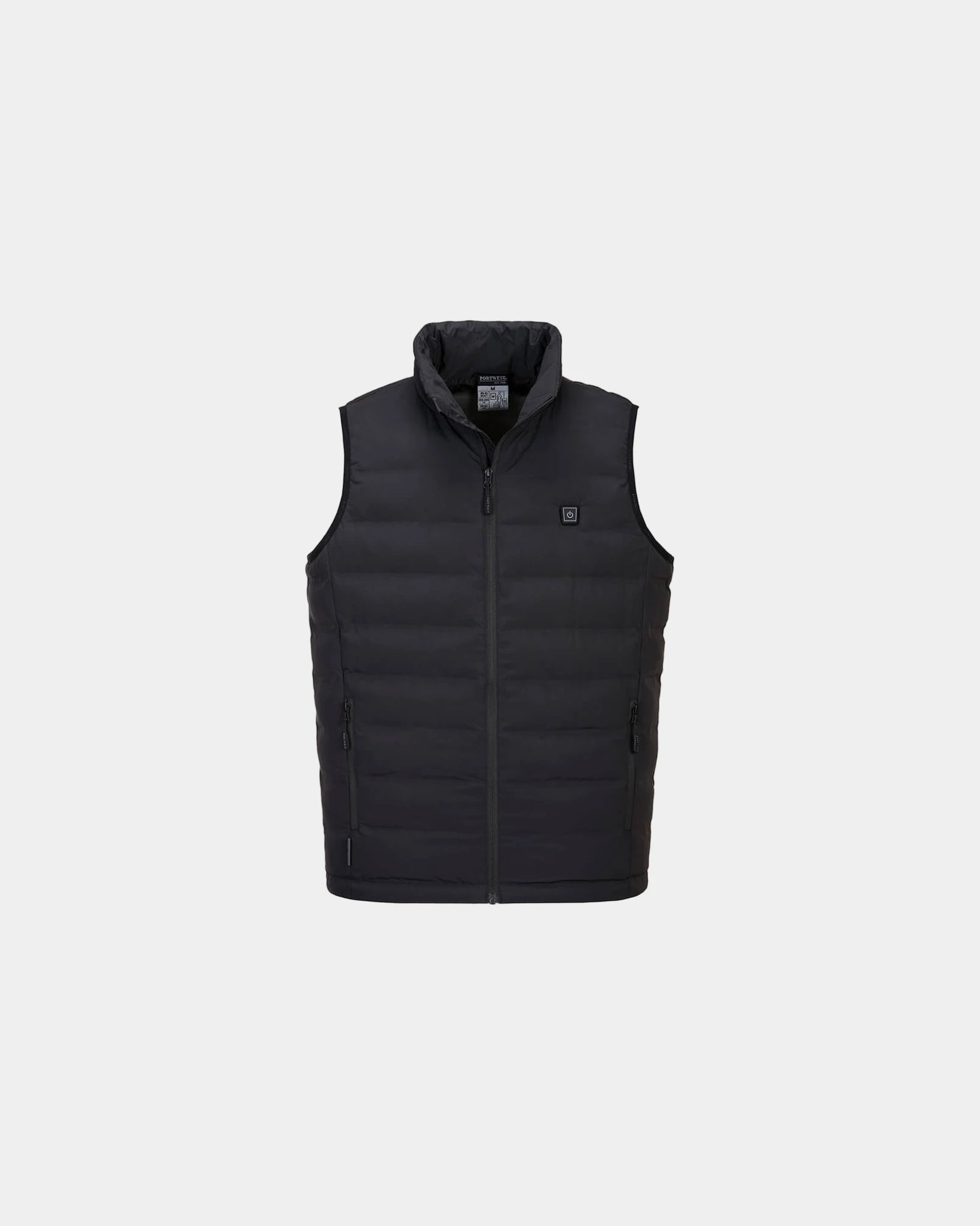 Promotional insulated nylon vest with heating panels - Black-Sky Blue